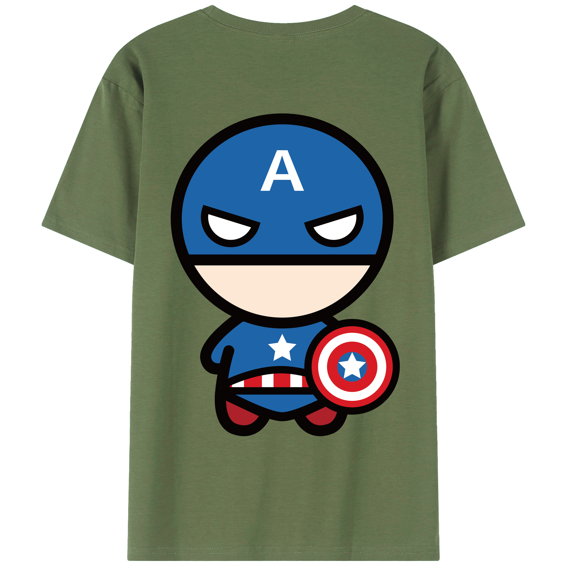 （画像用） アベンジャーズ The Avengers 綿100％ メンズ半袖Tシャツ（バックプリント） 通気性